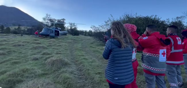 Rescate de la española de 39 años que sufrió fuertes golpes al caer en un cañón del río La Palma en el Volcán Turrialba.