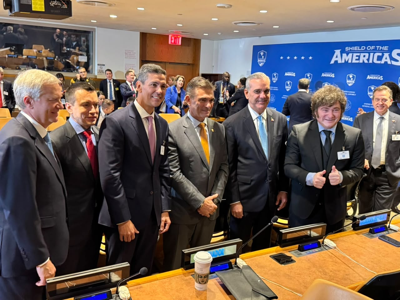 Javier Milei, presidente de Argentina, es uno de los mandatarios que asistió a la semana de alto nivel de la ONU y que participó en la reunión del Escudo de las Américas.
