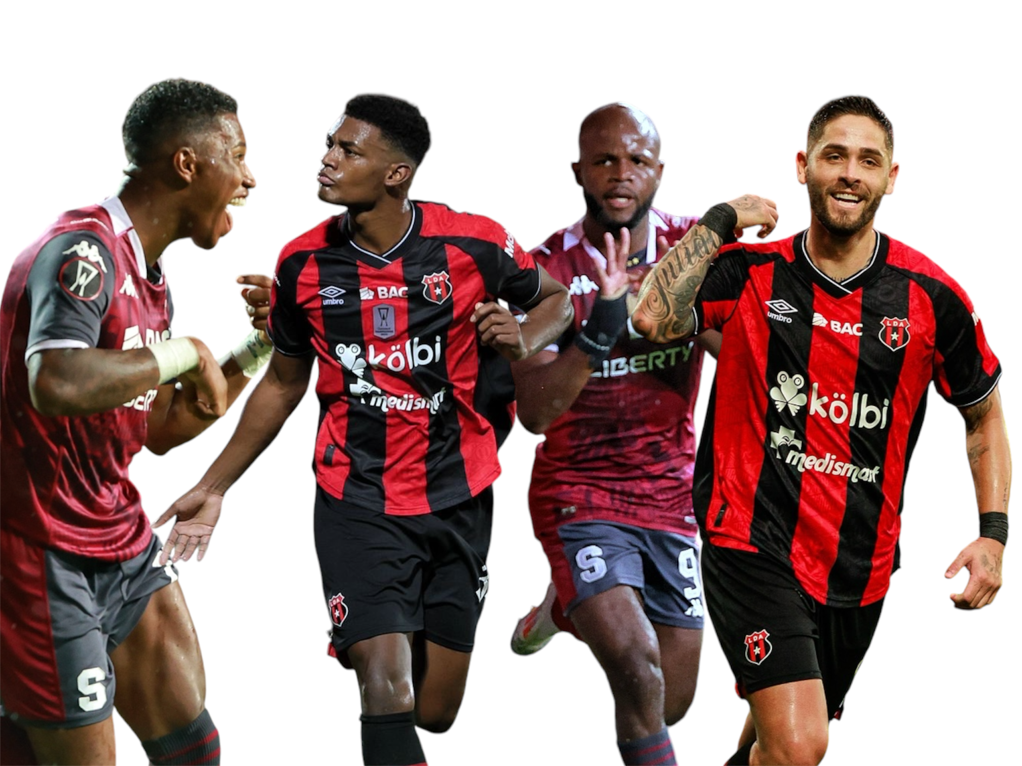 Luis Díaz, Rashir Parkins, Javon East y Jonathan Moya quieren ser protagonistas del clásico 356 de la historia entre Saprissa y Liga Deportiva Alajuelense.