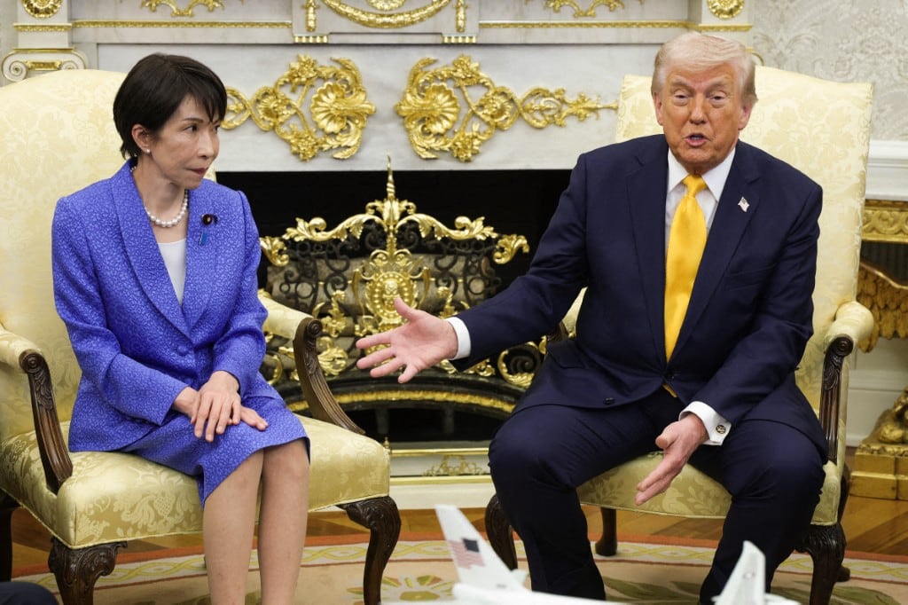 La primera ministra de Japón, Sanae Takaichi, y el presidente de Estados Unidos, Donald Trump.