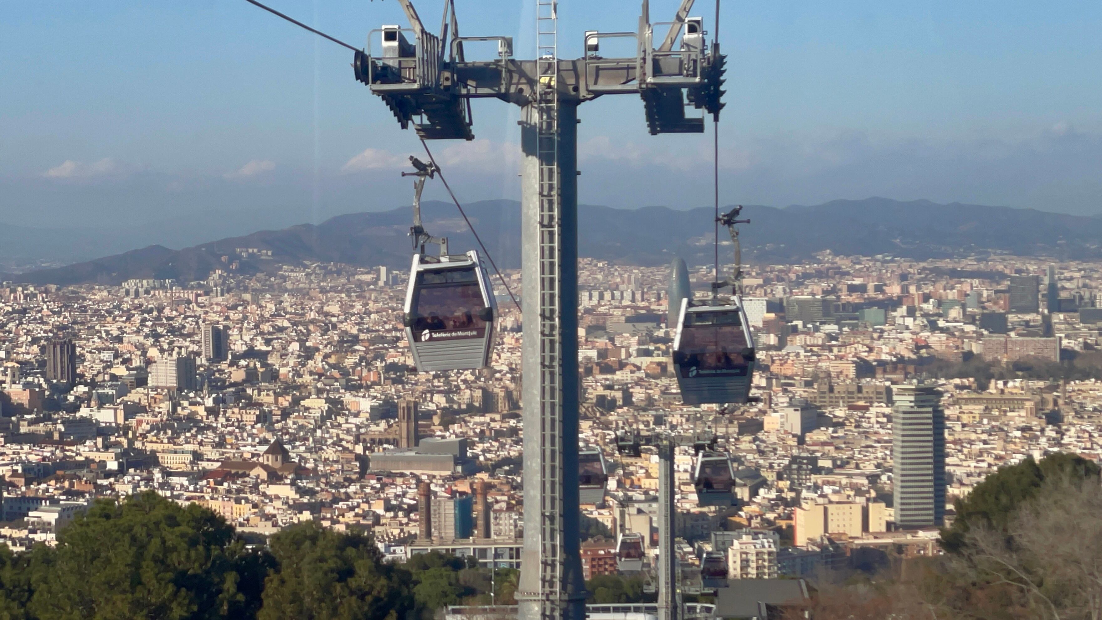 El teleférico de Montjuic, en Barcelona.