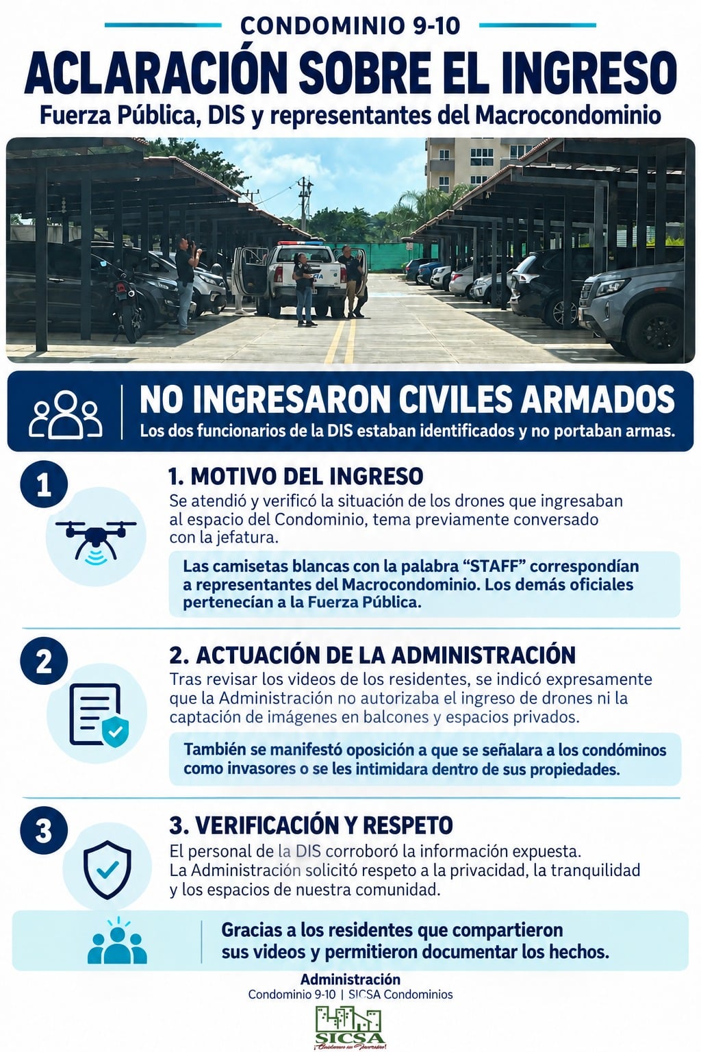 Según reportó la vecina del condominio, la administración difundió este comunicado el miércoles 14 de octubre a las 5:00 p.m.
