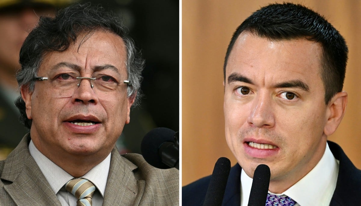Gustavo Petro, de Colombia, y Daniel Noboa, de Ecuador.