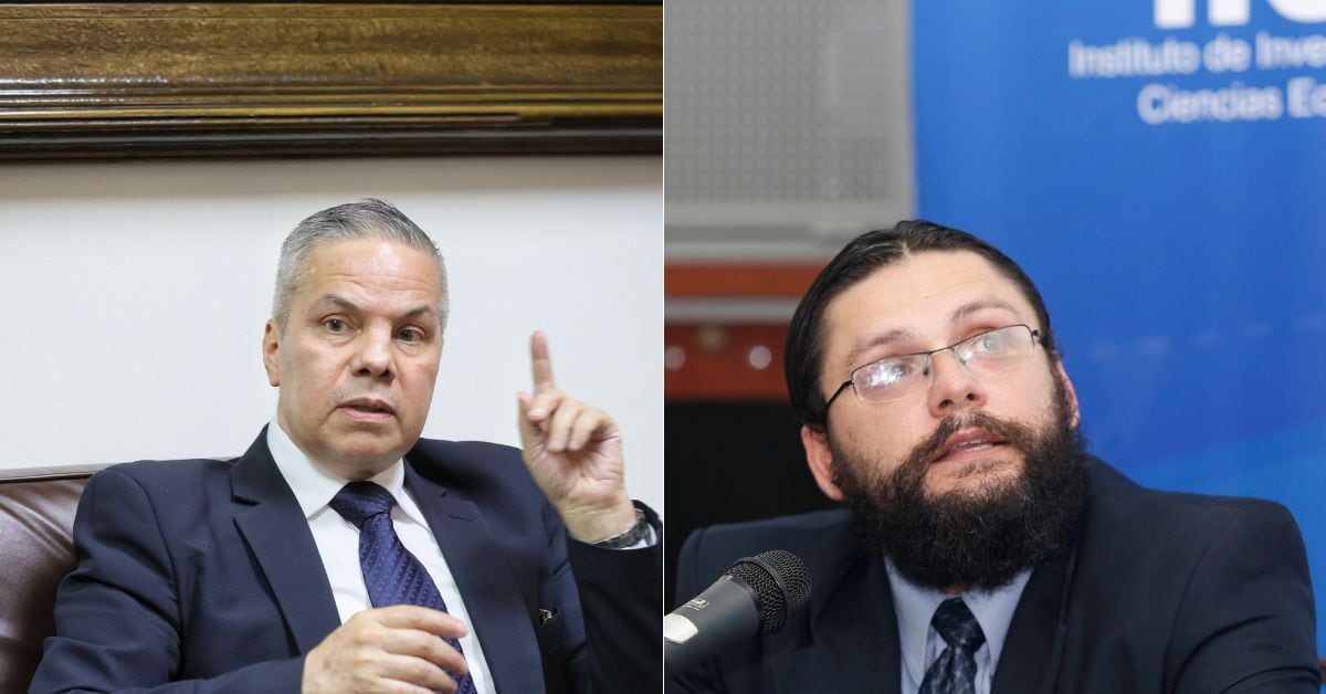 En la imagen, el presidente del BCCR, Róger Madrigal, y Rudolf Lucke, viceministro de Hacienda.