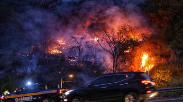 Cuerpo de Bomberos lucha contra quema de charral en Santa Ana