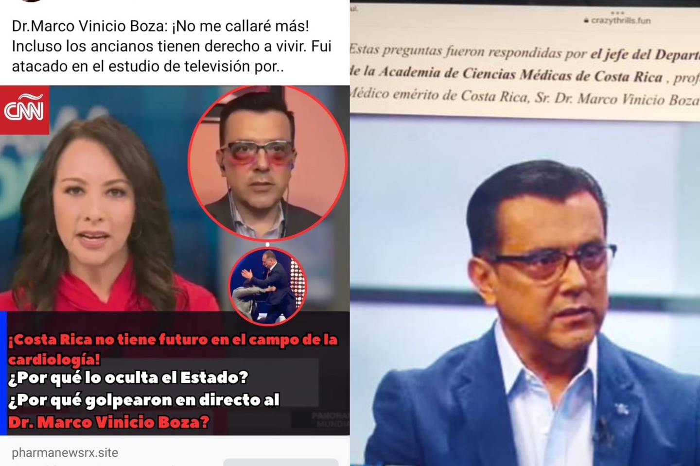 Doctor Marco Vinicio Boza aclaró que vídeo y fotografía que circulan en redes sociales son falsas.