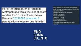 Hospital Metropolitano rectifica: No hay lista de espera para compra de vacunas contra covid-19