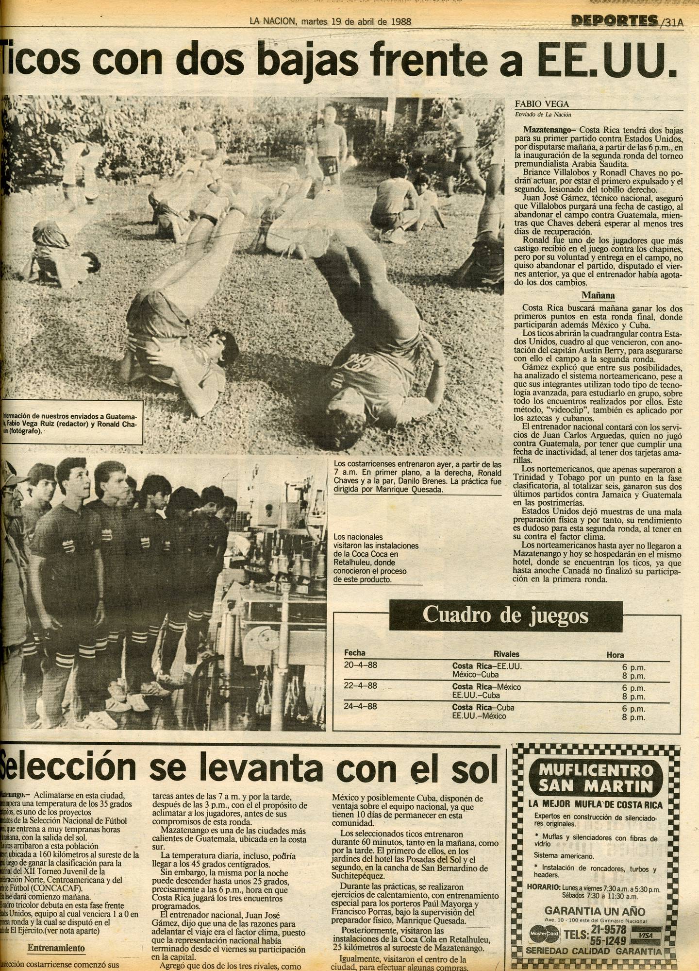 La Selección Sub-20 de Costa Rica tuvo que hacerle frente a dos bajas de peso para luchar por el boleto al Mundial de Arabia Saudita 1989.