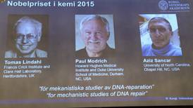  Nobel de Química premia a tres investigadores de la reparación celular del ADN