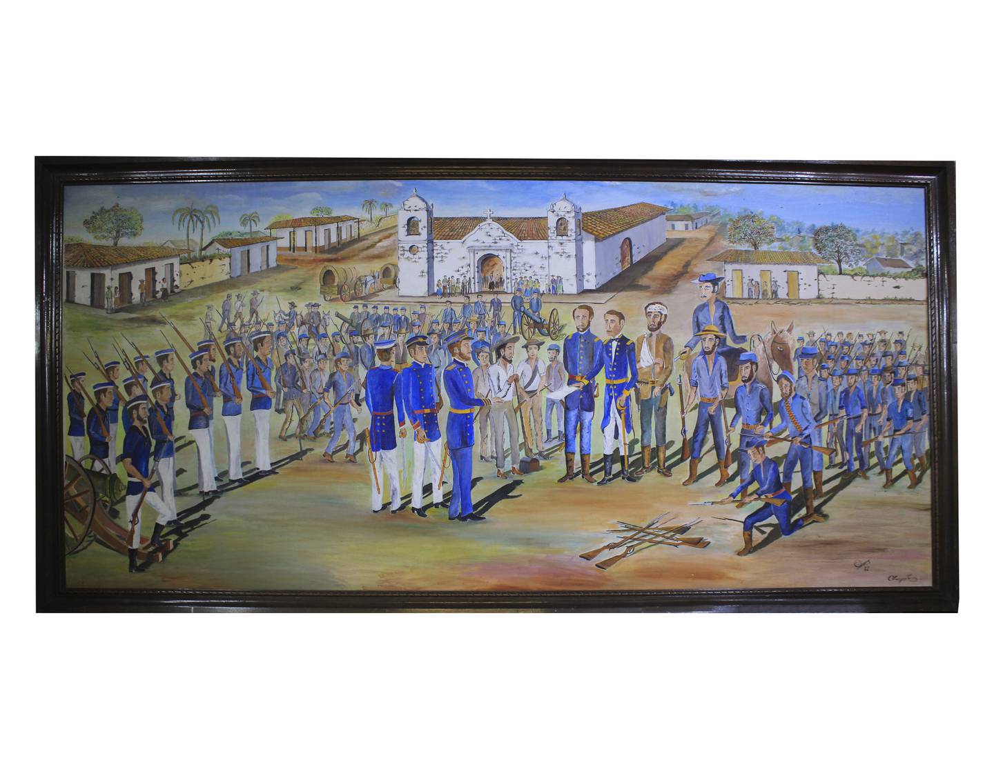 Óscar Vargas González pintó 'La rendición de William Walker', un óleo sobre tela de 257,6 x 134 cm.