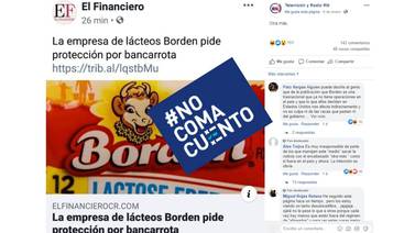 #NoComaCuento: Noticia sobre bancarrota de empresa Borden es de Estados Unidos, no de Costa Rica