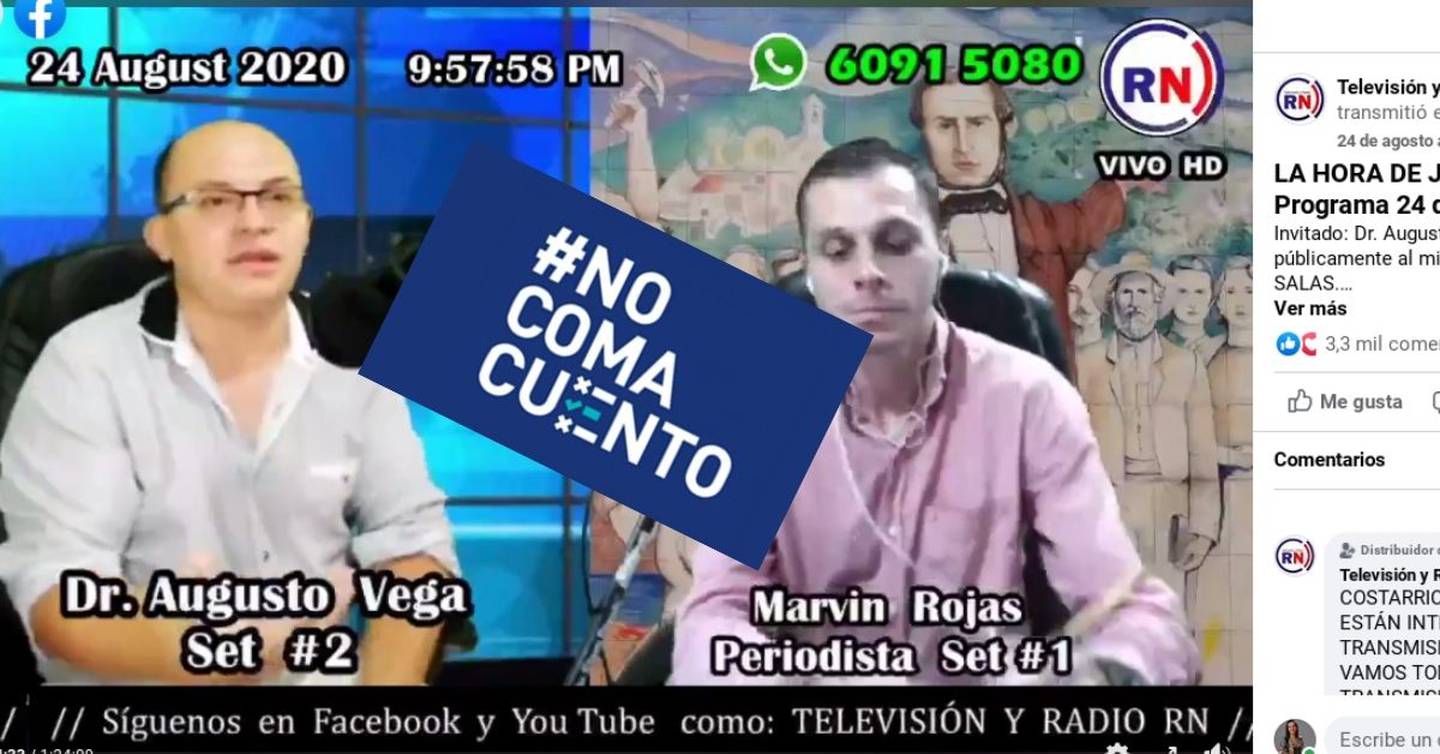 El médico Augusto Vega asistió el lunes 24 de agosto al programa La Hora de Juanito Mora, conducido por el periodista Marvin Rojas. Listado2.